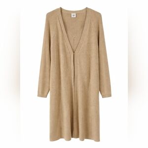 Cabi Tan Long Open Front Knit Cardigan Medium